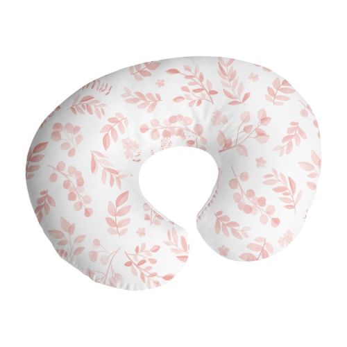 Sweet Jojo Designs Girl Support Nursing Pillow Cover (Pillow Not Included) Botanical Pink and White