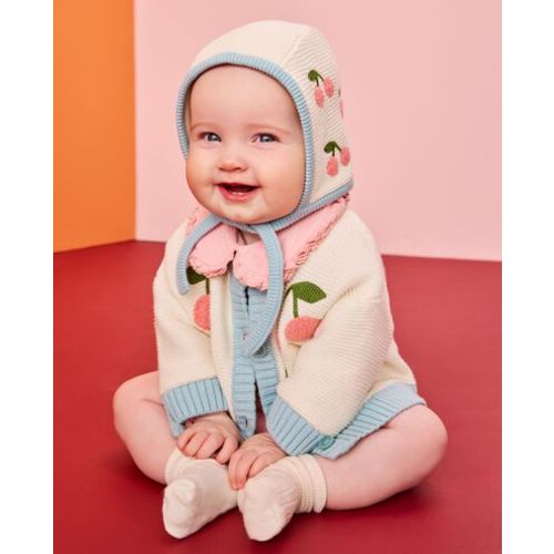 Baby Cherry Cardigan & Hat Set
