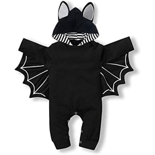 Baby Boy Halloween Costumes Infant Bat Long Sleeve Hoodie Romper Overall Baby boy Halloween Outfits 0-3 Months