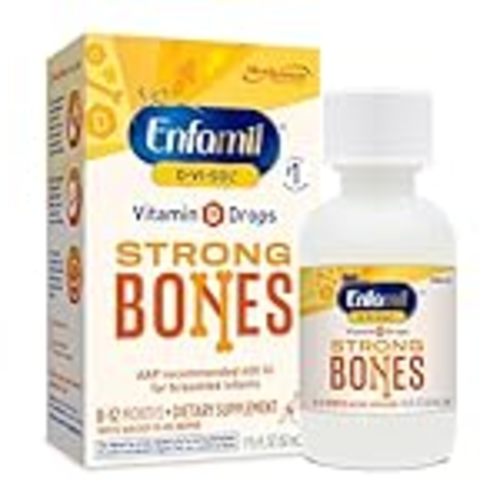 Enfamil Baby Vitamin D-Vi-Sol Liquid Supplement Drops for Infants, Supporting Strong Teeth & Bones in Newborn Babies, Easy-to-Use, Gluten-Free, 50 Day Supply, Dropper Bottle