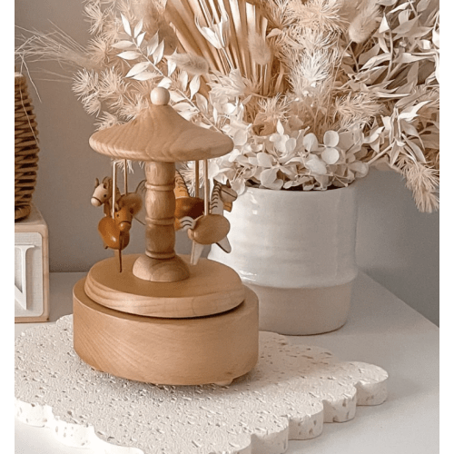 Heirloom Wooden Musical Carousel - Horses