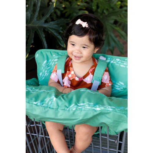 Shopping Cart Cover - Sage Fish Wave