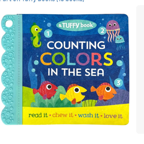 Tuffy Counting Colors in the Sea Book - Washable, Chewable, Unrippable Pages With Hole For Stroller Or Toy Ring, Teether Tough (A Tuffy Book)