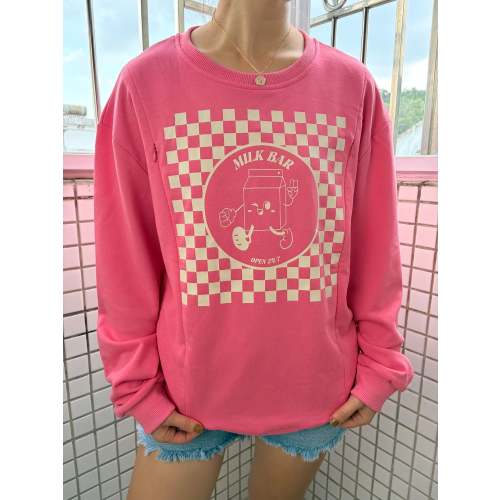 Checkered Milk Carton Nursing Sweatshirt