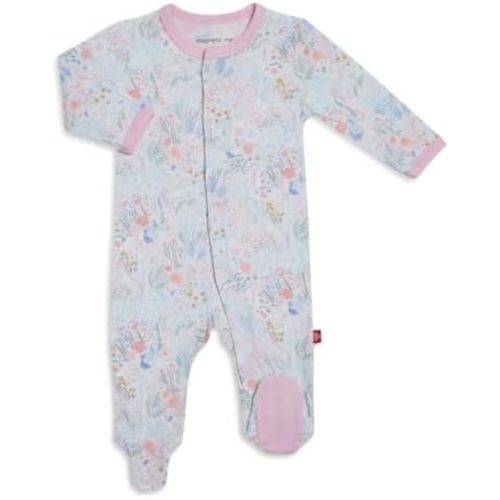 Magnetic Me Girls Modal Magnetic Baby Footie Pajamas