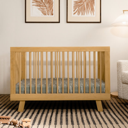Hudson 3-in-1 Convertible Crib with Toddler Bed Conversion Kit - Honey