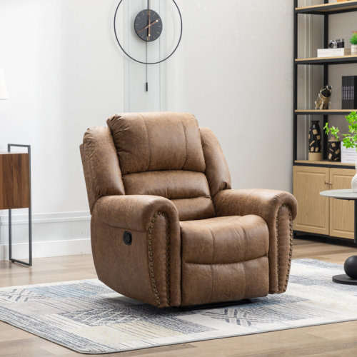 Red Barrel Studio® Chemika 40.9'' W Classic Super Soft Padding And Oversize Manual Recliner With Rivets & Reviews | Wayfair