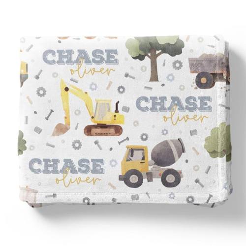 Caden Lane Personalized Blankets - Nuts & Bolts