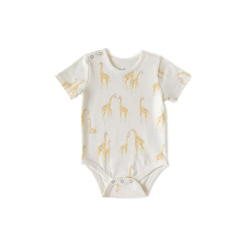 Short Sleeve Shoulder Snap One-Piece - Follow Me Giraffe