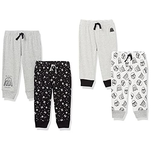 Amazon Essentials Disney | Marvel | Star Wars Baby Boys' Pants, Pack of 4