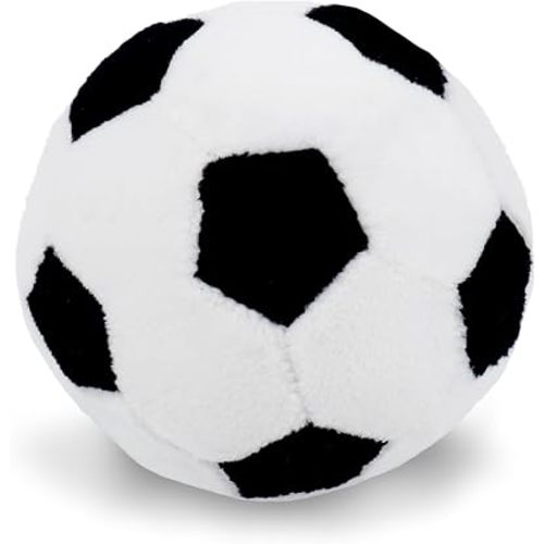 June Garden 2.5" My First Soccer Ball - Plush Baby Rattle Toy - Safe Soft Sports Toy for Infants Boys and Girls