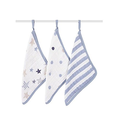 aden + anais washcloth set 3 pack, rock star