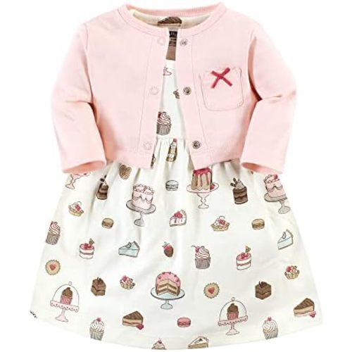 Hudson Baby Baby Girls' Cotton Dress and Cardigan Set