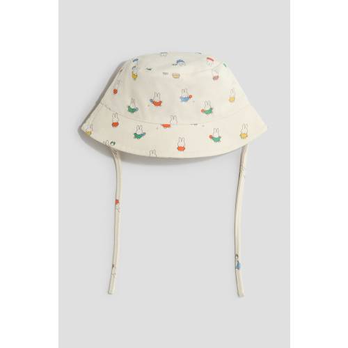 Light beige/Miffy Embroidered-Detail Cotton Bucket Hat for kids | H&M US