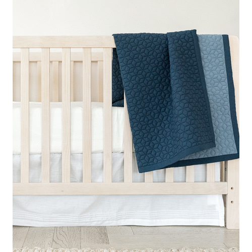 Bamboo Percale Quilt - Geo Ocean Blue