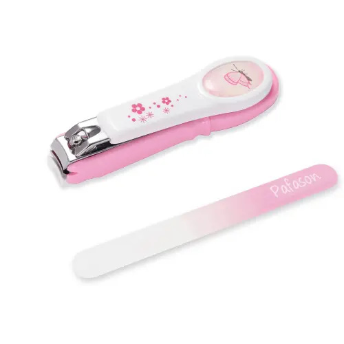 PAFASON Baby Safety Nail Clipper Trimmer Cutter with Nail Catcher and Baby Glass Nail File, Czech Float Glass, Stainless Steel, Ideal Gift for Young Children, Infant, Newborns, Babies,Toddlers