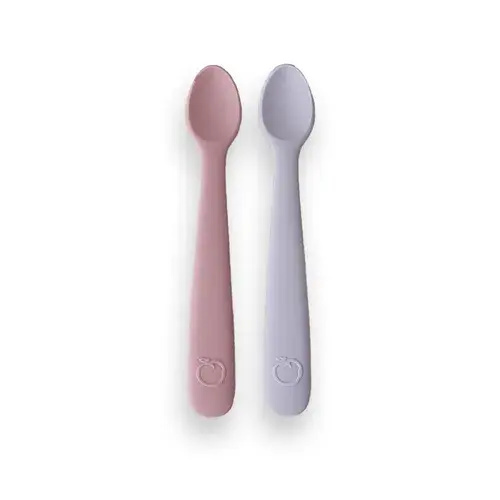 Plum First Feeding Spoons - Dusty Berry & Smokey Lilac - 2 Pack | Baby Bunting AU