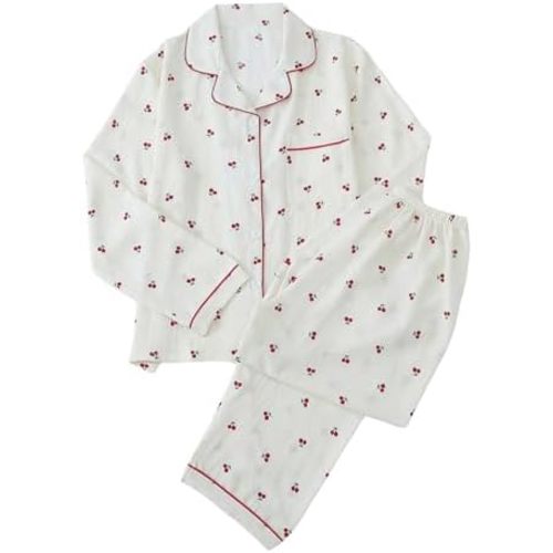 Verdusa Women's 2 Piece Pj Sets Matching Sets Printed Pajama Sets Sleepwear Long Sleeve Tops and Pants