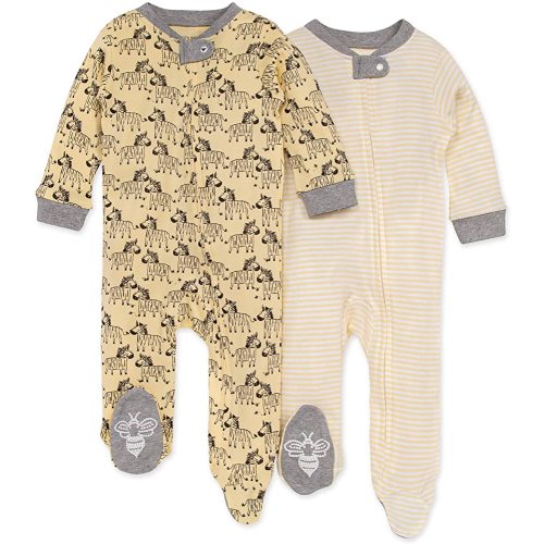 Burt's Bees Baby Baby Boys' Sleep and Play Pjs, 100% Organic Cotton One-Piece Romper Jumpsuit Zip Front Pajamas