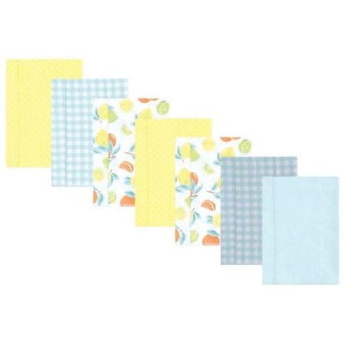 Luvable Friends Hudson Baby Flannel Burp Cloths 7pk, Pastel Citrus