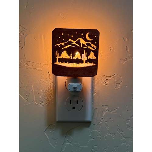 Southwestern Desert Scene light Sensing Wall Plug In Night Light