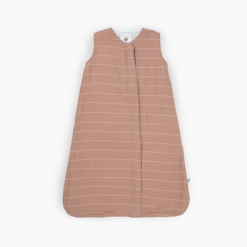 Little Unicorn Cotton Muslin Sleep Bag - Mauve Stripe, Small