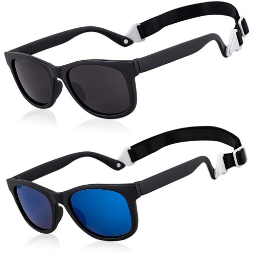 MAXJULI Baby Infant Sunglasses Safe, Soft, With Adjustable Strap 0-24 Months BPA Free 7002