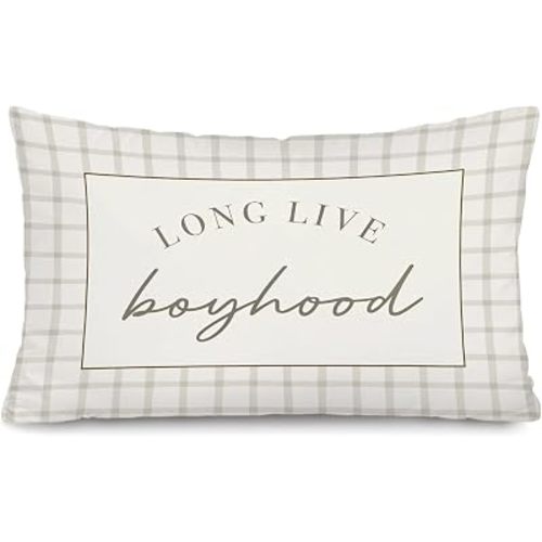 Long Live Boyhood Boy Nursery Decor 12x20 Pillow Cover,