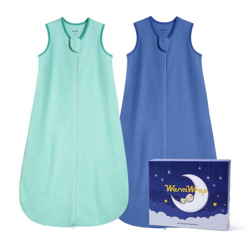 2 Pack-1.0 Tog All-season-use Baby Sleep Sack 6-12 Months 100% Cotton Soft Breathable Sleeping Bag 2-Way Zipper Wearable Blanket Toddler Sleep Sack