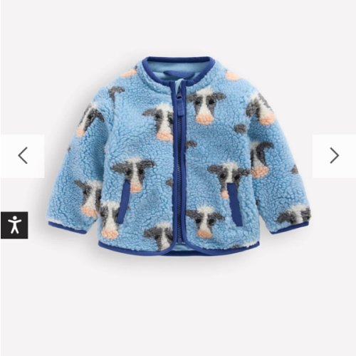 Cosy Borg Jacket-Glacier Blue Cows | Boden USA