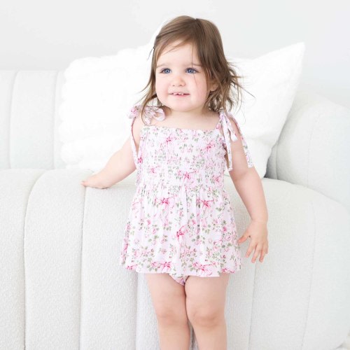 Smocked Twirl Bodysuit | Bows in Bloom
