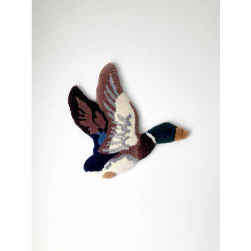 Mallard Duck Tufted Wall Art decoration: Vintage Hunting Nursery decor, Bird textile tapestry