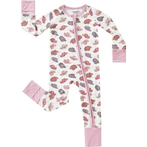 pureborn Baby Sleeper Viscose from Bamboo Zipper Footies Pjs 0-24 Months | Buttery soft, 2 way zipper, breathable, infant boy girl, fold-over mittens & foot cuffs, all-season, comfort, snug, unisex