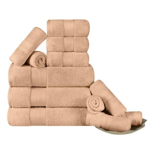 Luxury Heavyweight Cotton Bath Towel Set Plush and AbsorbentHazelnut - Blue Nile Mills
