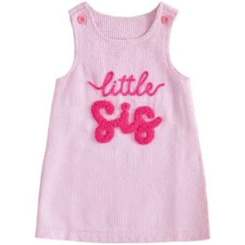 Baby Girl Dress Casual A Line Embroidery Striped Crew Neck Sleeveless Dress