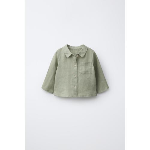 100% LINEN SHIRT - Khaki | ZARA United States
