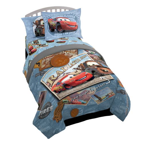 Disney Cars Tune Up 4 Piece Twin Bed in a Bag, 100% Microfiber, Kids Bedding