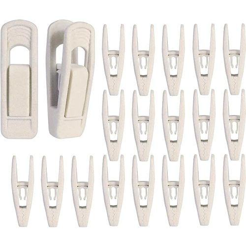 Velvet Hanger Clips 20 Pack (Color: Beige)