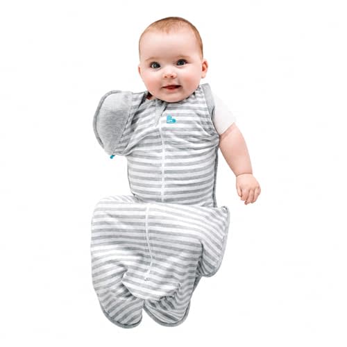 Love to Dream Swaddle Up Transition Swaddle, Patented Zip-Off Wings, Gently Help Baby Transition from Being Swaddled to Arms Free When Showing Signs of Rolling, 1.0 TOG, 13-19 lbs, Gray