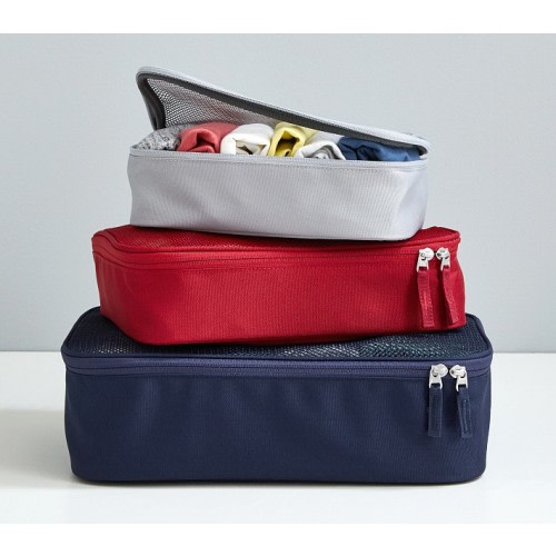 Gray/Navy/Red Mackenzie Packing Cubes