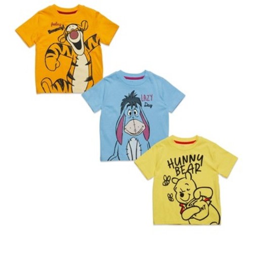 Disney Winnie the Pooh Tigger Eeyore Infant Baby Boys 3 Pack Graphic T-Shirts Multicolored 12 Months