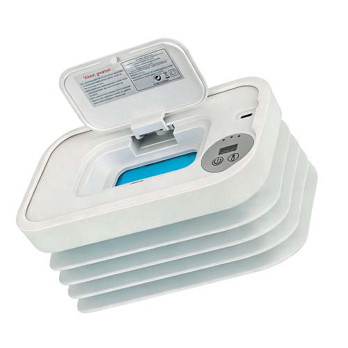 Samovi Foldable Wipe Warmer, Portable Wet Wipe Warmer with LED Display, 3 Temperature Settings, Intelligent Constant Temperature, USB Charging Wet Towel Dispenser for Camping Car Travel, White