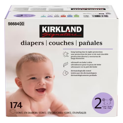 Kirkland Signature Diapers, Sizes 1 - 2 | Costco