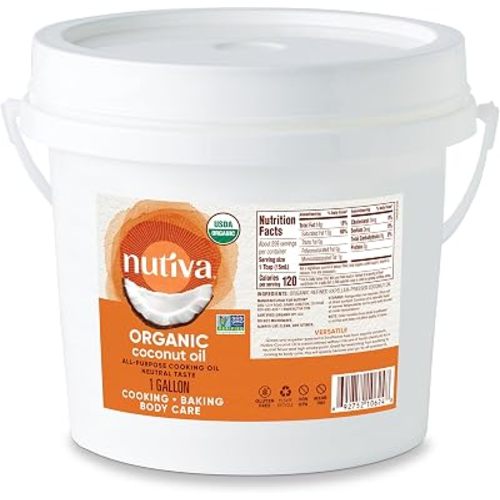 Nutiva Organic Steam Refined Oil, Coconut, 128 Fl Oz