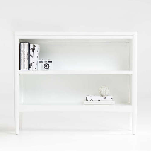 Hampshire 36" White Wood 2-Shelf Small Kids Bookcase