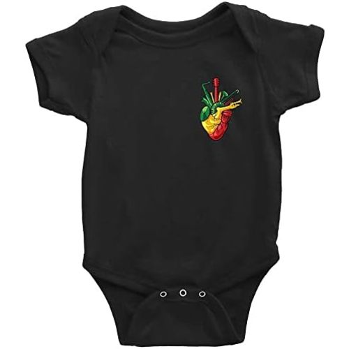 GKrepps I Love Reggae MusicHeart for Baby One-piece Short Sleeve Baby Rompers