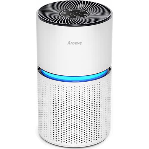 AROEVE Air Purifiers for Home Large Room Coverage Up to 1095 Sq.Ft Air Cleaner Impressive Filtration Remove Dust, Pet Dander for Office, Bedroom, MK03- White