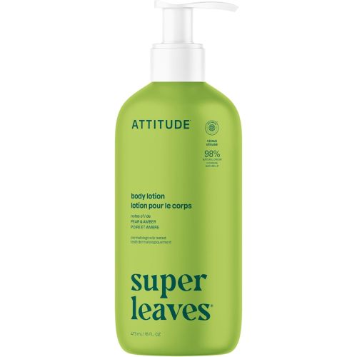 ATTITUDE Body Lotion, EWG Verified, Vegan & Cruelty-Free, Hydrating Moisturizer for Dry Skin, Non-Greasy Skin Care, Pear & Amber Scent, 16 Fl Oz