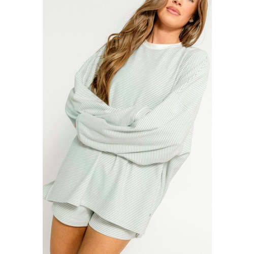 Naomi Striped Long Sleeve Top in Hamptons Blue