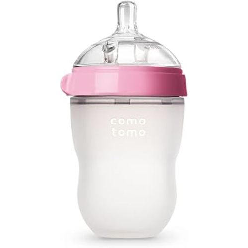Comotomo Baby Bottle Single Pack, Pink, 8oz